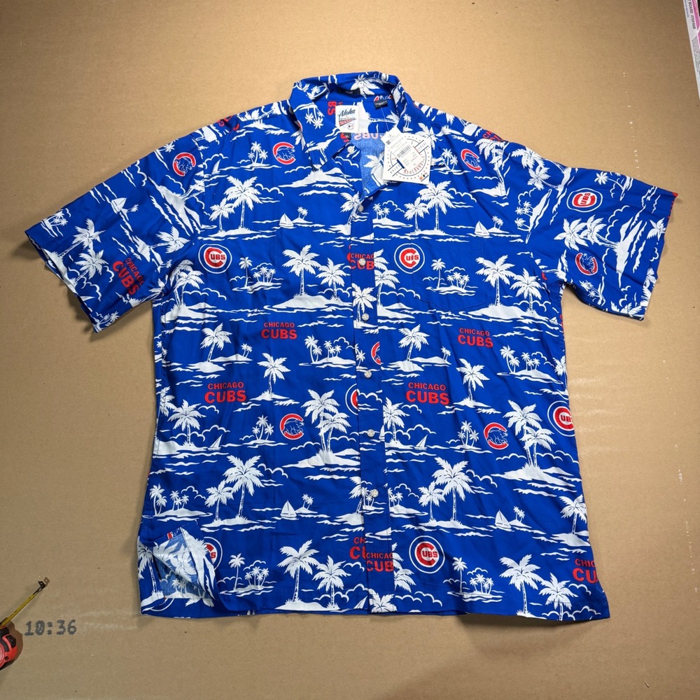 Modern Reyn Spooner Chicago Cubs MLB Aloha Shirt XL Blue NWT Tropical Rayon
